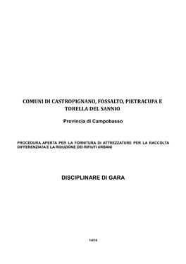 Comuni Di Castropignano, Fossalto, Pietracupa E Torella Del Sannio
