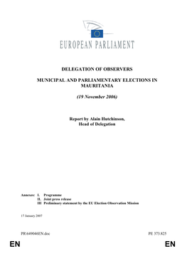 Mauritania Legislative and Municipal Elections, 19