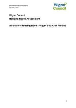 Housing Needs Assessment Sub-Area Profiles