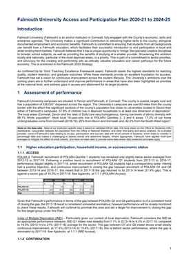 Falmouth University Access and Participation Plan 2020-21 to 2024-25