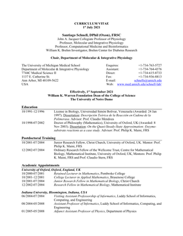 Santiago Schnell, Dphil (Oxon), FRSC Education Postdoctoral Training