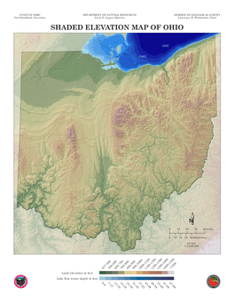 Shaded Elevation Map of Ohio