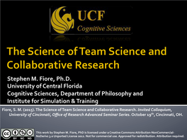 Science of Team Science and Collaborative Research