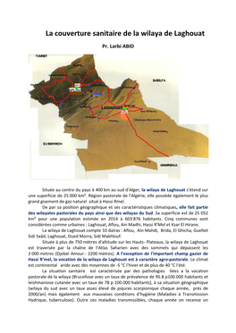 La Couverture Sanitaire De La Wilaya De Laghouat