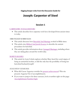 Joseph: Carpenter of Steel