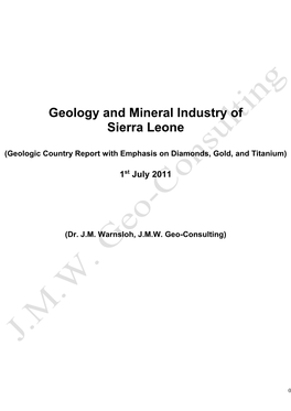 Geology and Mineral Industry of Sierra Leone