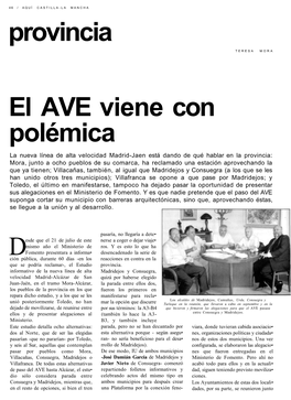 Provincia El AVE Viene Con Polémica