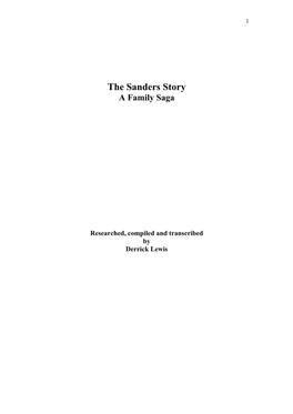 The Sanders Story a Family Saga