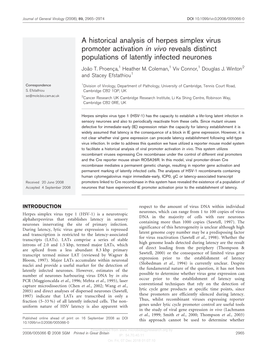 A Historical Analysis of Herpes Simplex Virus Promoter Activation in Vivo Reveals Distinct Populations of Latently Infected Neurones