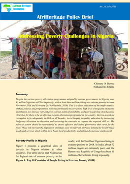 Addressing Poverty Challenges in Nigeria Afriheritage Policy Brief