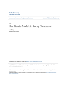 Heat Transfer Model of a Rotary Compressor S