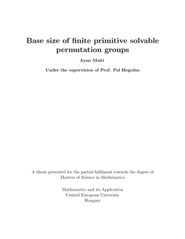 Base Size of Finite Primitive Solvable Permutation Groups