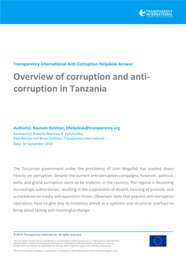 Corruption in Tanzania