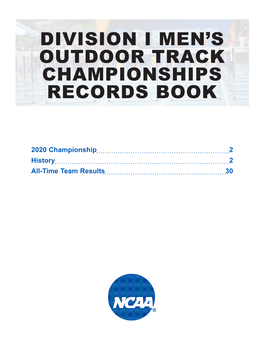 Division I Men's Outdoor Track Championships Records Book