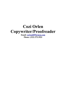 Portfolio – Cozi Orlen