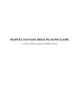 Marvel Fantasy Role Playing Game