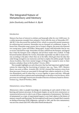 The Integrated Nature of Metamemory and Memory