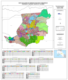 Mapa De Valores De Terrenos Por Zonas Homogéneas Provincia 3 Cartago Cantón 03 La Unión