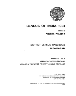 District Census Handbook, Nizamabad, Part XIII a & B, Series-2