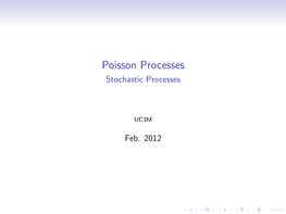 Poisson Processes Stochastic Processes