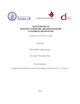 Dottorato in Scienze Storiche, Archeologiche E Storico-Artistiche