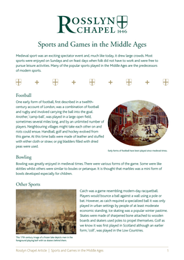 Sports and Games in the Middle Ages