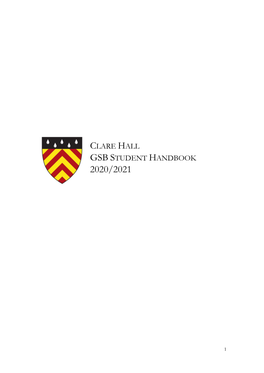 Clare Hall Gsb Student Handbook 2020/2021