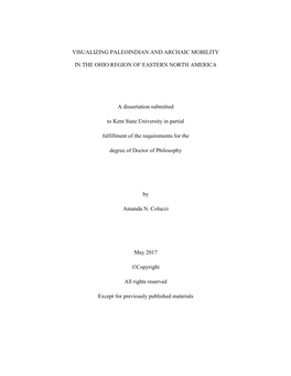 Visualizing Paleoindian and Archaic Mobility in the Ohio