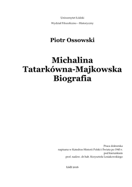 Michalina Tatarkówna-Majkowska Biografia