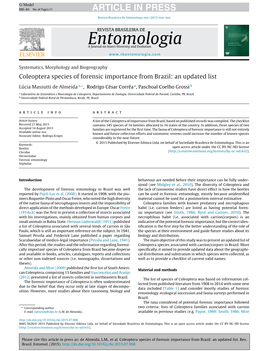 Coleoptera Species of Forensic Importance from Brazil: an Updated List