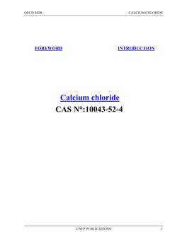 Calcium Chloride CAS N°:10043-52-4