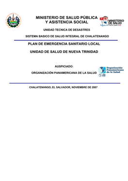 Plan De Emergencia Sanitario Local Unidad De Salud De Nueva Trinidad