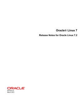 Oracle® Linux 7 Release Notes for Oracle Linux 7.2