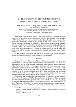 On the Effects of Strychnine Upon the Myelinated Nerve Fibres of Toads