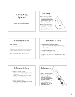 CAS LX 522 Syntax I