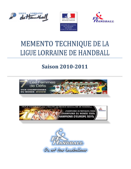 Memento Technique De La Ligue Lorraine De Handball