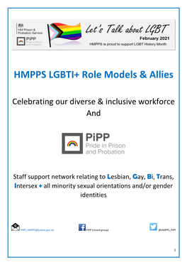 HMPPS LGBTI+ Role Models & Allies