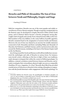 Heracles and Philo of Alexandria: the Son of Zeus Between Torah and Philosophy, Empire and Stage