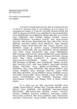 Décision N° 2013-672 DC Du 13 Juin 2013