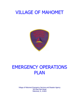 Village of Mahomet Emergency Operations Plan