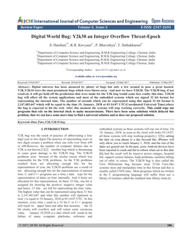 Digital World Bug: Y2k38 an Integer Overflow Threat-Epoch