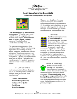Lean Manufacturing Essentials Lean Manufacturing Defined & Explained