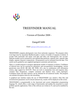 Treefinder Manual
