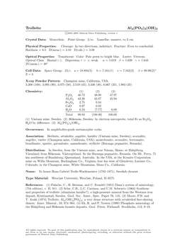Trolleite Al4(PO4)3(OH)3 C 2001-2005 Mineral Data Publishing, Version 1