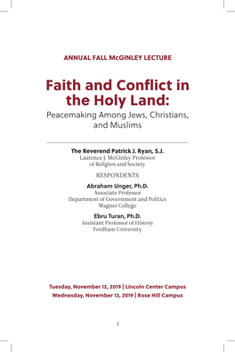 Faith and Conflict in the Holy Land: Peacemaking Among Jews, Christians, and Muslims