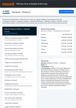 492 Bus Time Schedule & Line Route