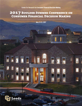 2017Boulder Summer Conference on Consumer Financial Decision Making