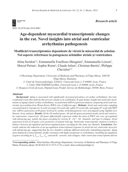 Age-Dependent Myocardial Transcriptomic Changes in the Rat