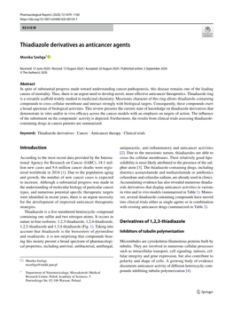 Thiadiazole Derivatives As Anticancer Agents