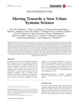 Moving Towards a New Urban Systems Science